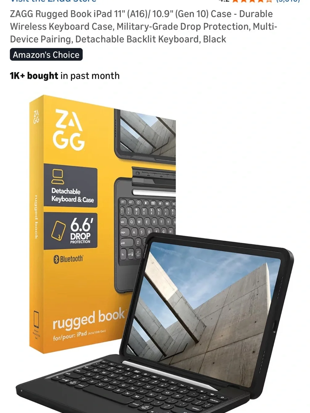 ZAGG Pro Keys Bluetooth Keyboard Case for iPad Air - Black